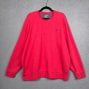 Polo Ralph Lauren Sweatshirt Mens L Red Heathered Pullover Performance Stretch